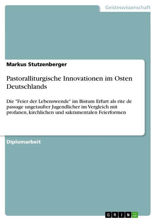 Produktbild: Pastoralliturgische Innovationen im Osten Deutschlands