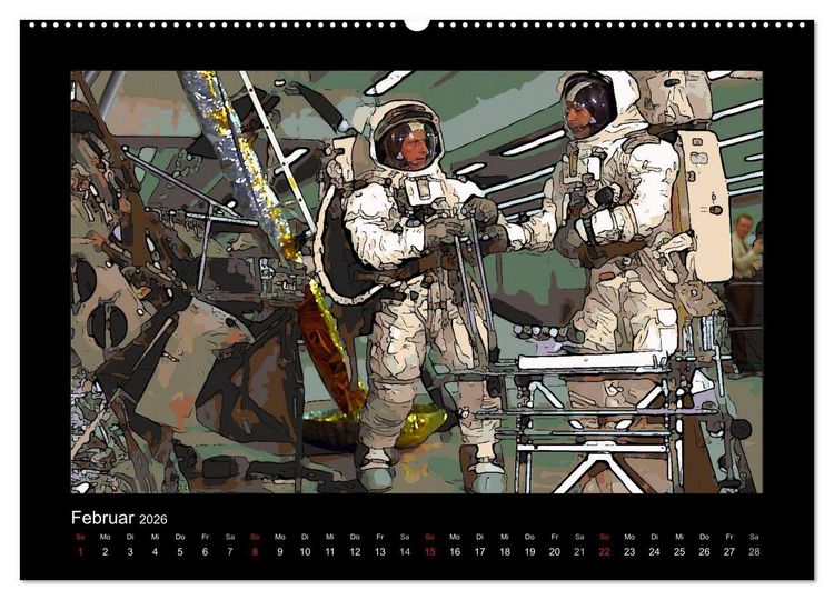 Produktbild: Landing On The Moon Like A Cartoon (hochwertiger Premium Wandkalender 2026 DIN A2 quer), Kunstdruck in Hochglanz