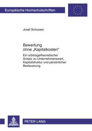Produktbild: Bewertung ohne &laquo;Kapitalkosten&raquo;