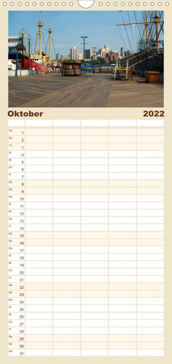 Produktbild: Familienplaner Ansichten einer Stadt: New York (Wandkalender 2022 , 21 cm x 45 cm, hoch)