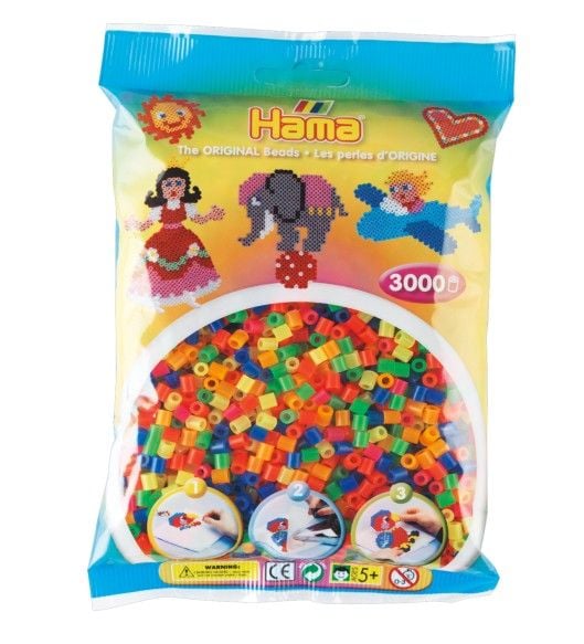 Produktbild: Hama - Perlenbeutel 3000 Stück Neon