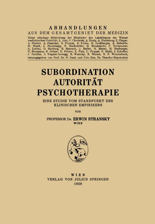 Produktbild: Subordination Autorit&auml;t Psychotherapie
