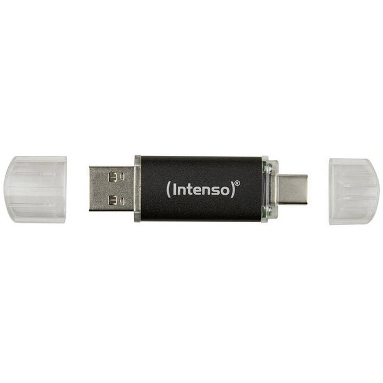 Produktbild: Intenso Twist Line USB-Stick 64 GB Anthrazit 3539490 USB-A, USB-C&reg;, USB-A (USB 3.1 Gen 1)