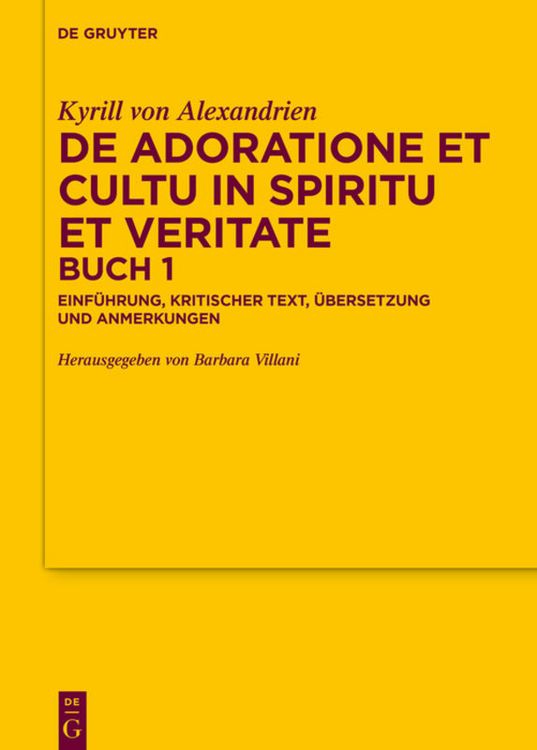 Produktbild: De adoratione et cultu in spiritu et veritate, Buch 1