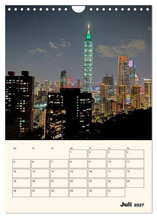 Produktbild: Taipeh &ndash; Stadt der Kontraste (Wandkalender 2027 DIN A4 hoch), CALVENDO Monatskalender