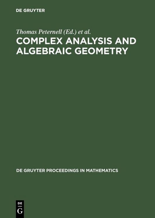 Produktbild: Complex Analysis and Algebraic Geometry