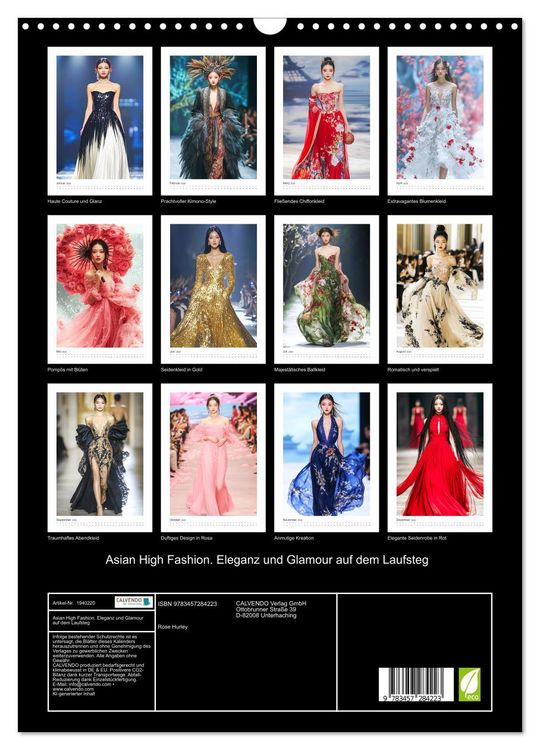 Produktbild: Asian High Fashion. Eleganz und Glamour auf dem Laufsteg (Wandkalender 2026 DIN A3 hoch), CALVENDO Monatskalender