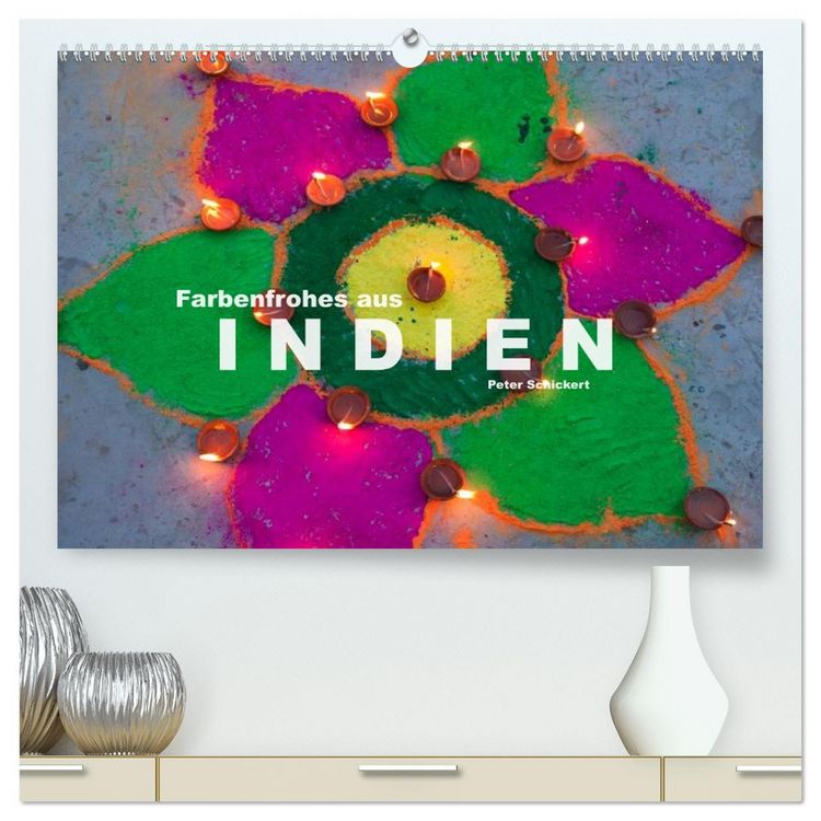 Produktbild: Farbenfrohes aus Indien (hochwertiger Premium Wandkalender 2026 DIN A2 quer), Kunstdruck in Hochglanz