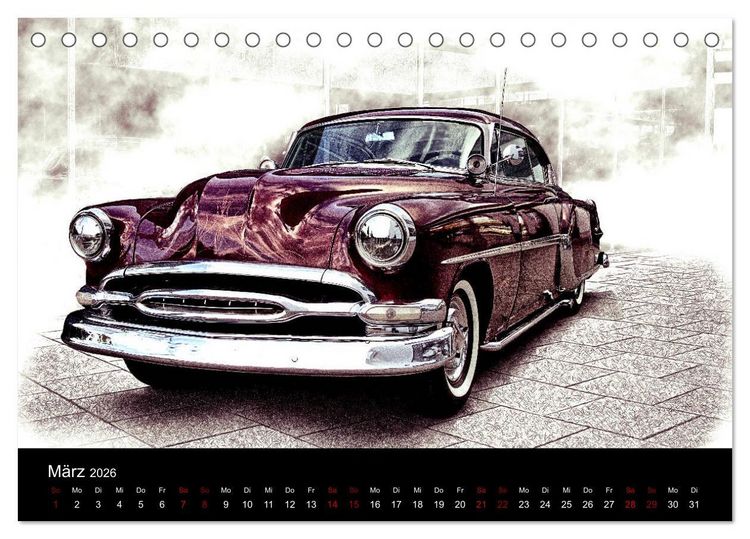 Produktbild: American Automobile (Tischkalender 2026 DIN A5 quer), CALVENDO Monatskalender