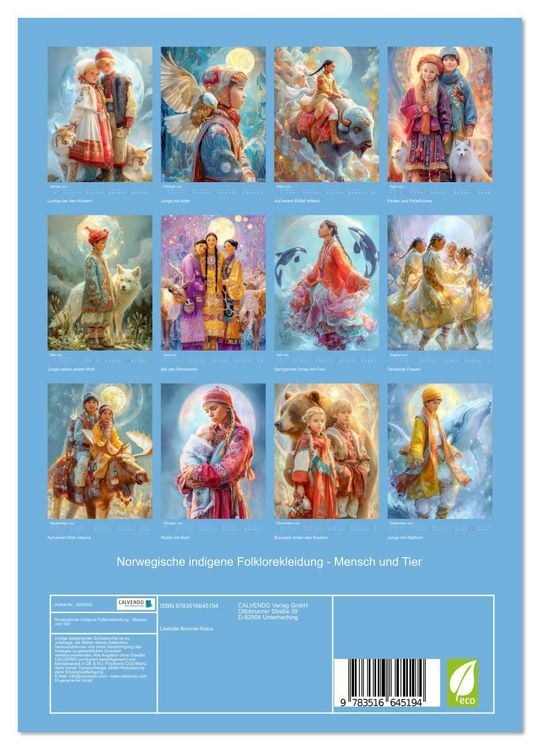 Produktbild: Norwegische indigene Folklorekleidung - Mensch und Tier (Wandkalender 2026 DIN A4 hoch), CALVENDO Monatskalender