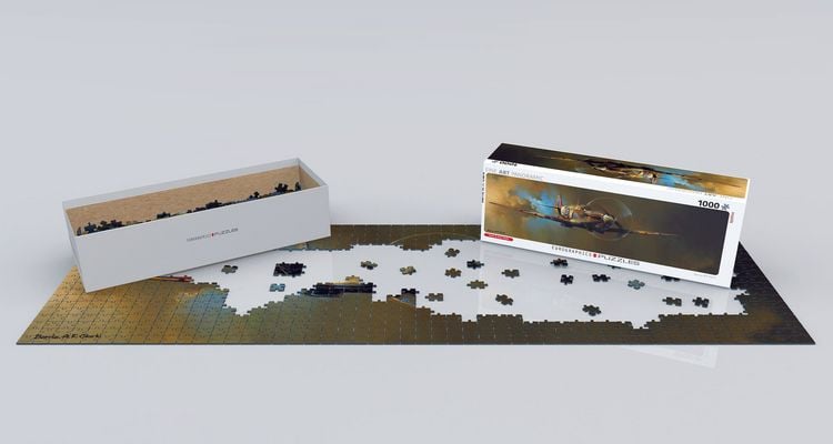 Produktbild: Panoramic Puzzle 1000 Teile - Spitfire by Barrie A.F. Clark