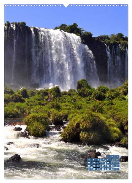 Produktbild: Wasserf&auml;lle S&uuml;damerikas - Iguazu Wasserf&auml;lle (Wandkalender 2026 DIN A2 hoch), CALVENDO Monatskalender