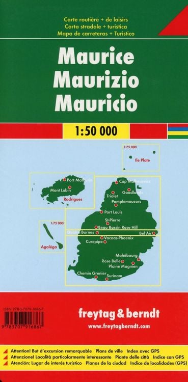 Produktbild: freytag & berndt Stra&szlig;enkarte Mauritius 1:50.000