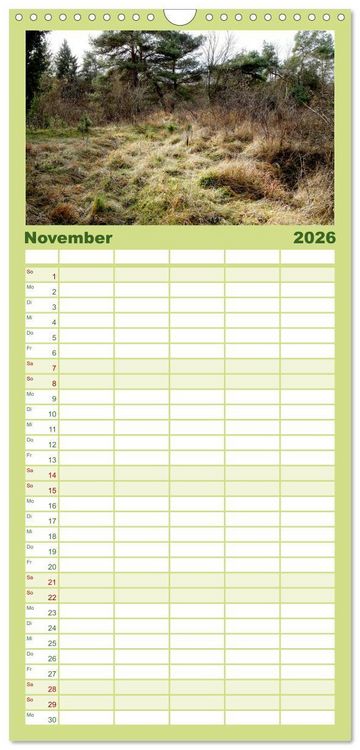 Produktbild: Familienplaner 2026 - Jahreszeiten mit 5 Spalten (Wandkalender, 21 x 45 cm) CALVENDO
