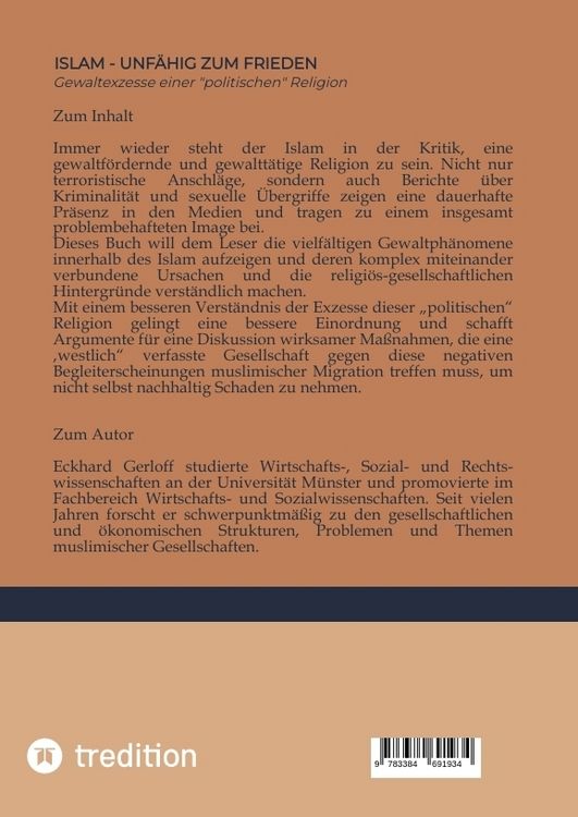 Produktbild: Islam - unf&auml;hig zum Frieden