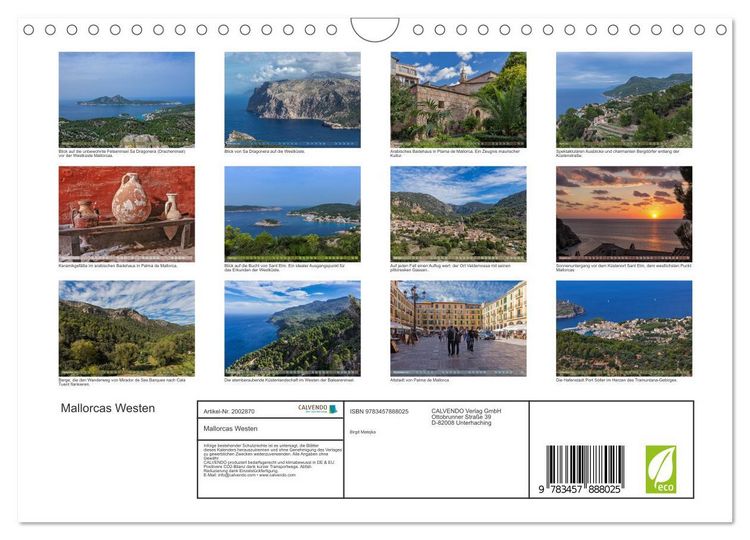 Produktbild: Mallorcas Westen (Wandkalender 2026 DIN A4 quer), CALVENDO Monatskalender