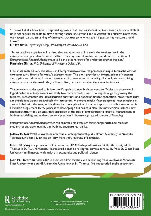 Produktbild: Entrepreneurial Financial Management