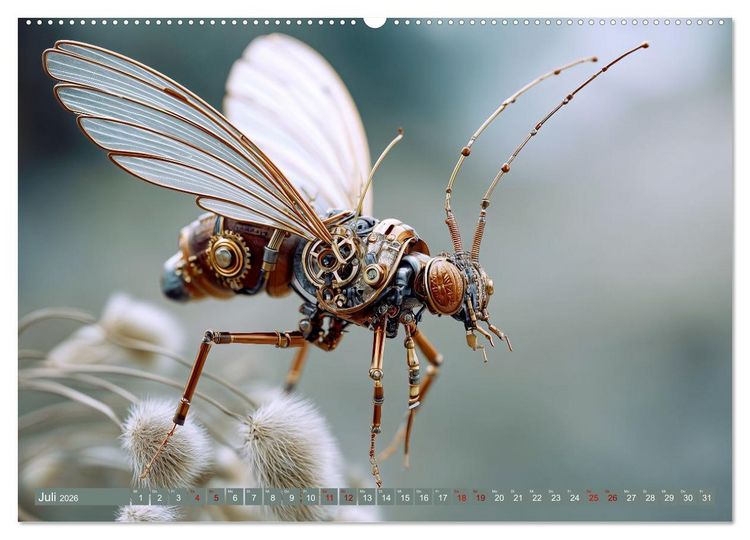 Produktbild: Insecta Mechanica. Fantastische Fl&uuml;gelwesen zwischen Technik und Natur (hochwertiger Premium Wandkalender 2026 DIN A2 quer), Kunstdruck in Hochglanz