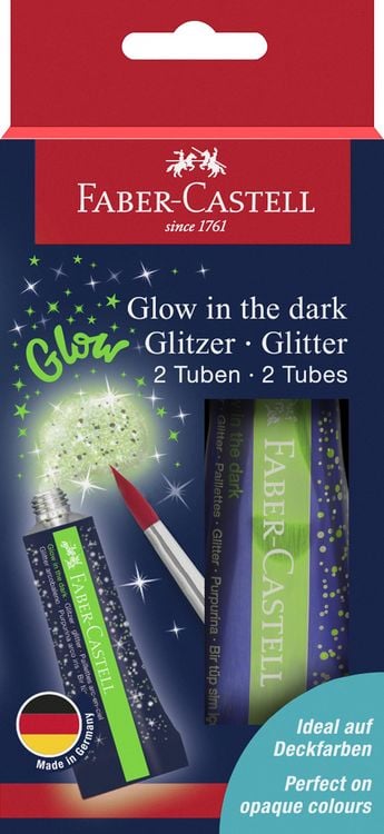 Produktbild: Faber-Castell Glitzer Glow in the dark 12 ml 2x BK