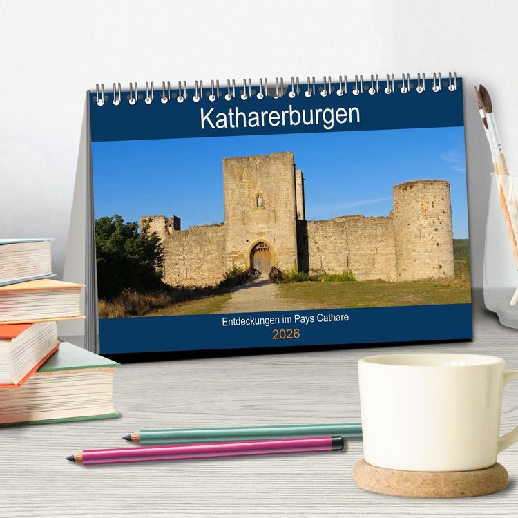 Produktbild: Katharerburgen - Entdeckungen im Pays Cathare (Tischkalender 2026 DIN A5 quer), CALVENDO Monatskalender