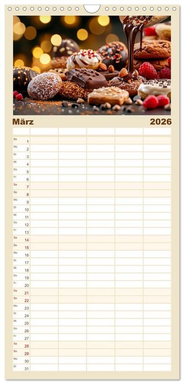 Produktbild: Familienplaner 2026 - Sch&auml;tze der Confiserie Kunst mit 5 Spalten (Wandkalender, 21 x 45 cm) CALVENDO