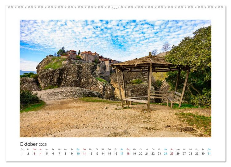 Produktbild: Meteora - Dem Himmel so nah (hochwertiger Premium Wandkalender 2026 DIN A2 quer), Kunstdruck in Hochglanz