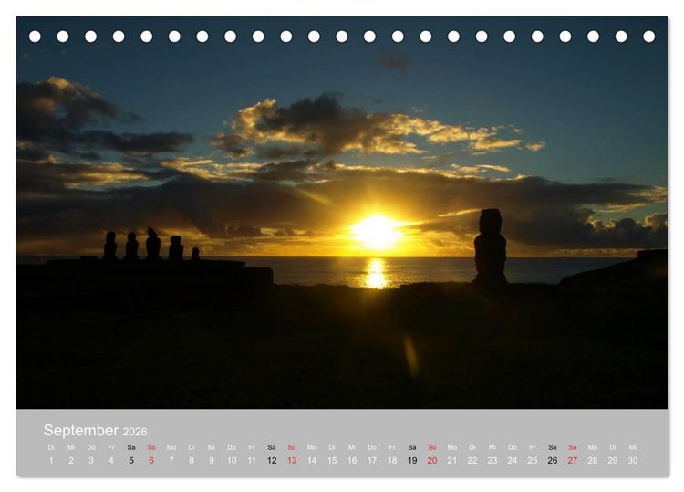 Produktbild: MOAI - steinerne W&auml;chter der Osterinsel (Tischkalender 2026 DIN A5 quer), CALVENDO Monatskalender
