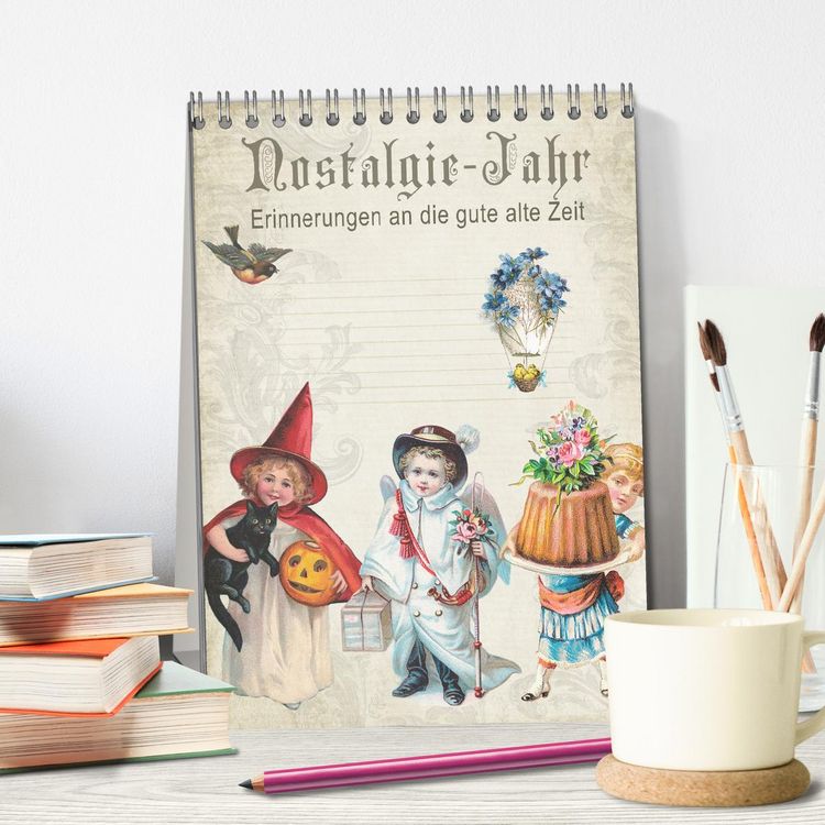 Produktbild: Nostalgie-Jahr, Motive aus alten Poesiealben (Tischkalender 2026 DIN A5 hoch), CALVENDO Monatskalender