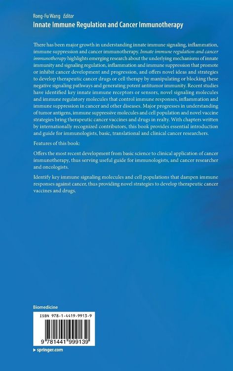 Produktbild: Innate Immune Regulation and Cancer Immunotherapy