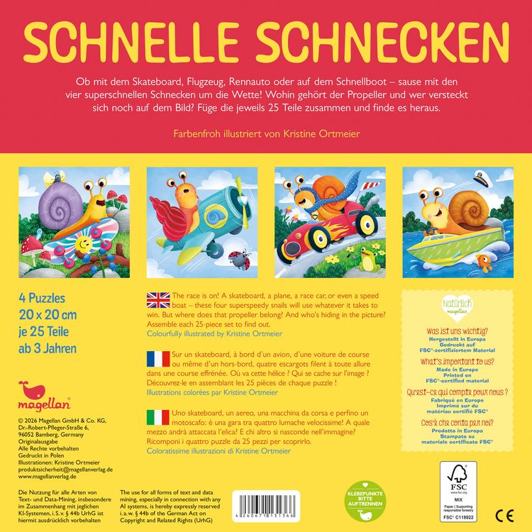 Produktbild: Schnelle Schnecken - 4 Puzzles