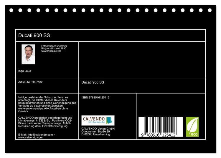 Produktbild: Ducati 900 SS (Tischkalender 2026 DIN A5 quer), CALVENDO Monatskalender