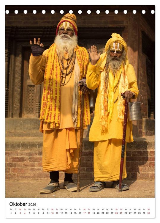Produktbild: Sadhus - Die heiligen M&auml;nner von Nepal (Tischkalender 2026 DIN A5 hoch), CALVENDO Monatskalender