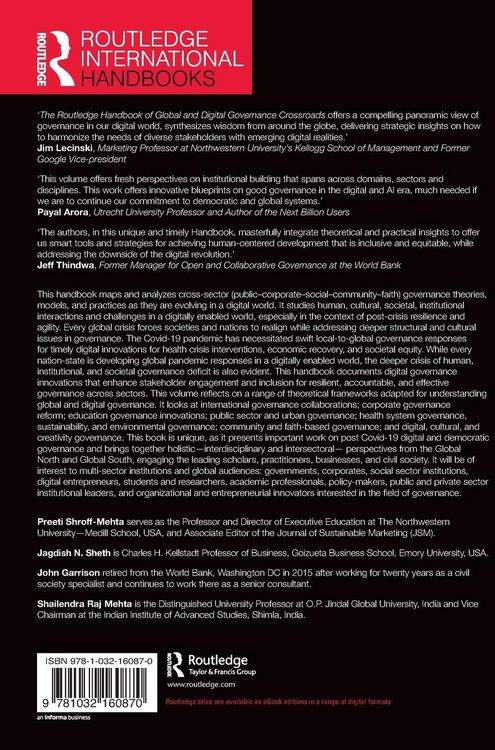 Produktbild: The Routledge Handbook of Global and Digital Governance Crossroads