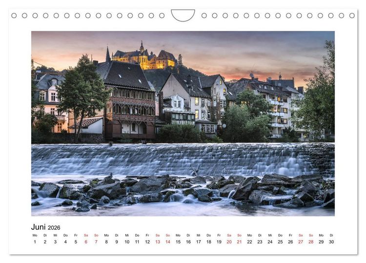 Produktbild: Marburg an der Lahn - ein Jahr in Bildern (Wandkalender 2026 DIN A4 quer), CALVENDO Monatskalender
