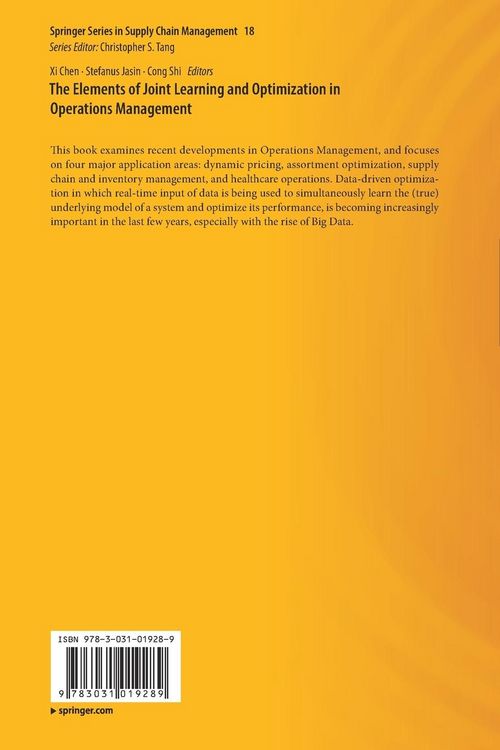 Produktbild: The Elements of Joint Learning and Optimization in Operations Management
