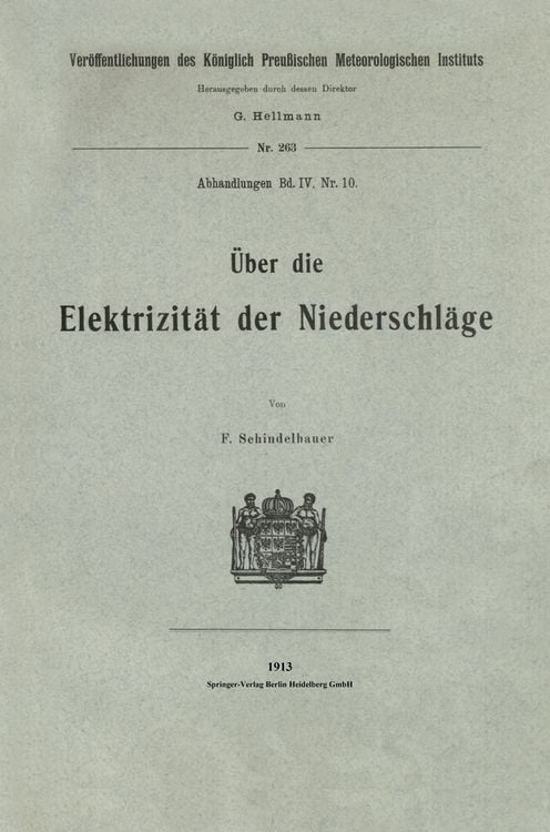 Produktbild: &Uuml;ber die Elektrizit&auml;t der Niederschl&auml;ge