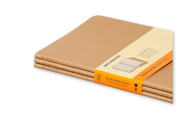 Produktbild: Moleskine Cahier large liniert packpapierbraun DIN A5. 3er Pack
