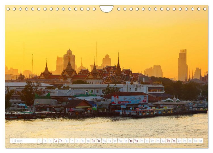 Produktbild: Bangkok - Thailands Hauptstadt in bunten Bildern (Wandkalender 2026 DIN A4 quer), CALVENDO Monatskalender