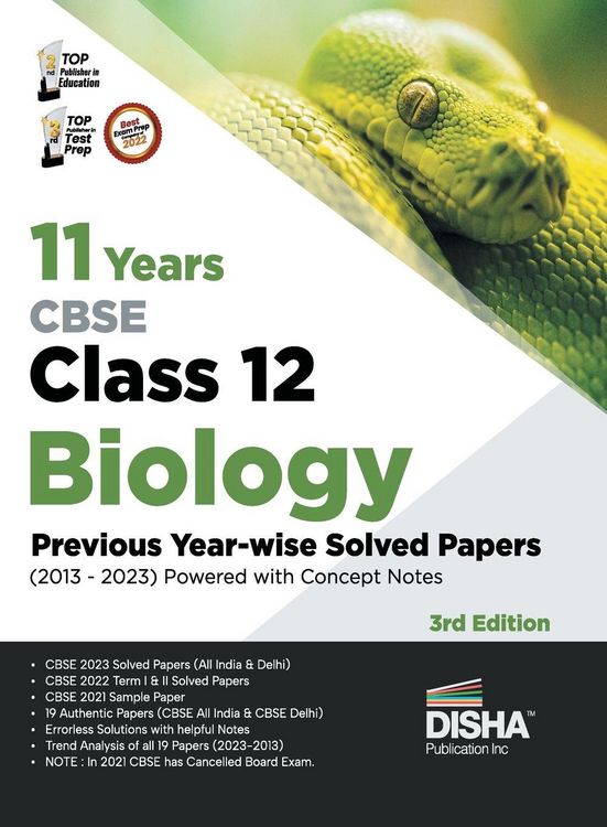 Produktbild: 11 Years CBSE Class 12 Biology Previous Year-wise Solved Papers (2013 - 2023) powered with Concept Notes 3rd Edition | Previous Year Questions PYQs