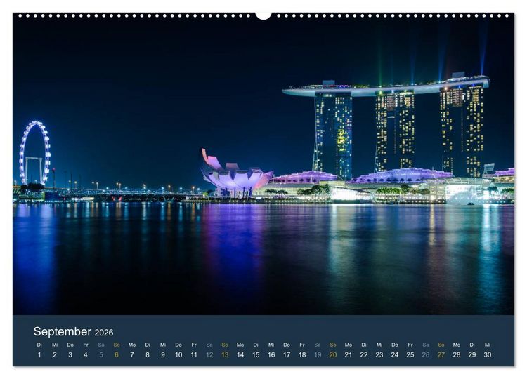 Produktbild: Singapur bei Nacht und Tag (Wandkalender 2026 DIN A2 quer), CALVENDO Monatskalender