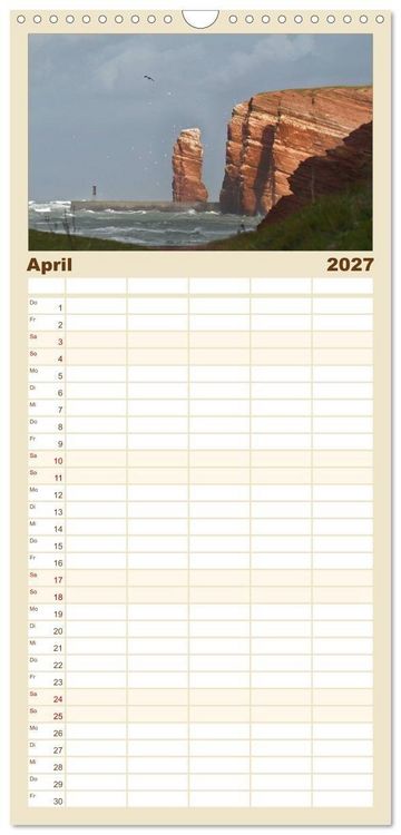 Produktbild: Familienplaner 2027 - Helgoland und die D&uuml;ne mit 5 Spalten (Wandkalender, 21 x 45 cm) CALVENDO