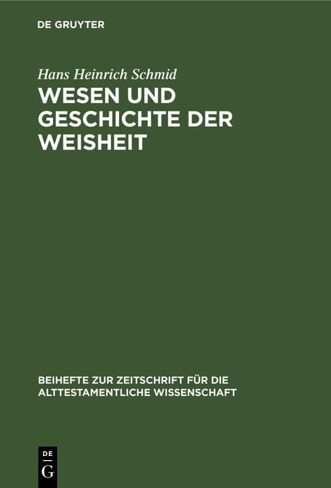 Produktbild: Wesen und Geschichte der Weisheit