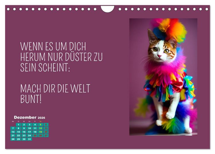 Produktbild: Tierisch motiviert (Wandkalender 2026 DIN A4 quer), CALVENDO Monatskalender