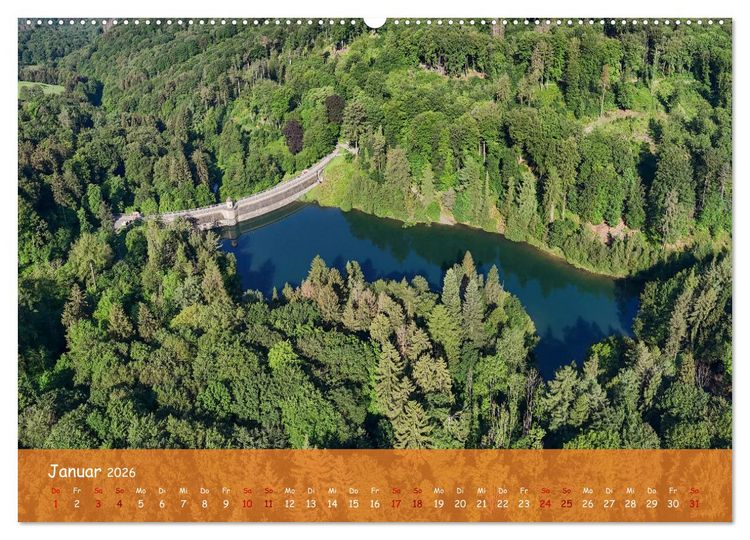 Produktbild: Talsperren der Wupper und ihrer Nebenfl&uuml;sse aus der Vogelperspektive (Wandkalender 2026 DIN A2 quer), CALVENDO Monatskalender