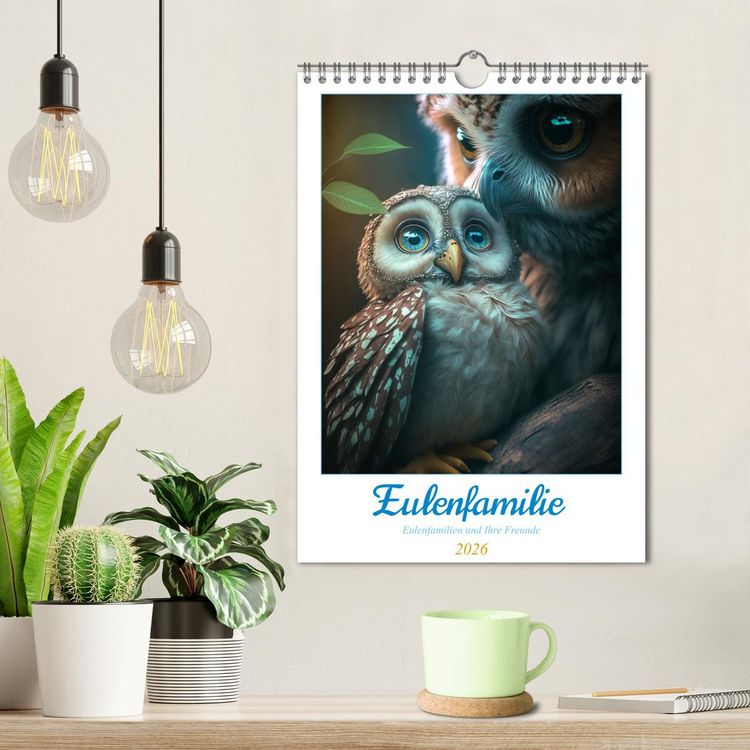 Produktbild: Eulenfamilie (Wandkalender 2026 DIN A4 hoch), CALVENDO Monatskalender