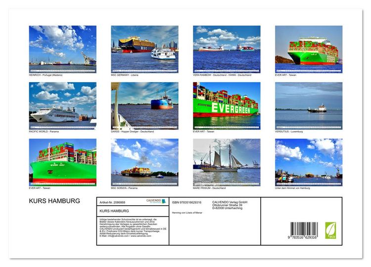 Produktbild: KURS HAMBURG (Wandkalender 2026 DIN A3 quer), CALVENDO Monatskalender