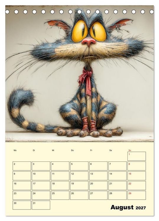 Produktbild: Schr&auml;ge Charaktere. Eigenwillige Katzen-Cartoons (Tischkalender 2027 DIN A5 hoch), CALVENDO Monatskalender