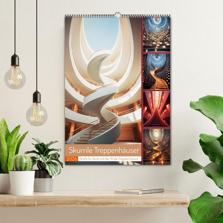 Produktbild: Skurrile Treppenh&auml;user (Wandkalender 2026 DIN A2 hoch), CALVENDO Monatskalender