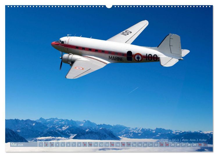 Produktbild: Historische Propellerflugzeuge 2026 (Wandkalender 2026 DIN A2 quer), CALVENDO Monatskalender