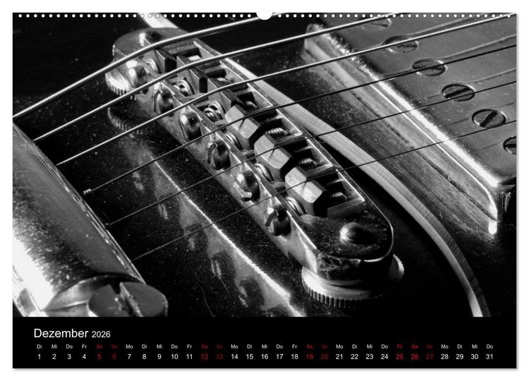 Produktbild: Regelwerke - Details alter E-Gitarren (hochwertiger Premium Wandkalender 2026 DIN A2 quer), Kunstdruck in Hochglanz